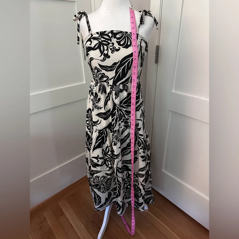 NWOT Who What Wear size XS black and off white floral high low hem sundress - Picture 5 of 9